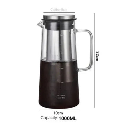 (Ready Stock)Cold Brew Infuser Coffee Maker Airtight With Lid Large Capacity Ice Tea Maker 800ml 1000ml