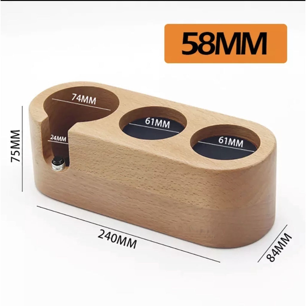 (Ready Stock)Coffee Wooden Tamper Holder ABS Plastic Tamping Stand 51mm 58mm Portafilter Tamper Distributor Solid Wood