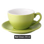 (Ready Stock)Coffee Espresso Latte Cup Ceramic Thick 210 ml  240ml 300ml with Saucer Multi Glossy Color Matt Colour