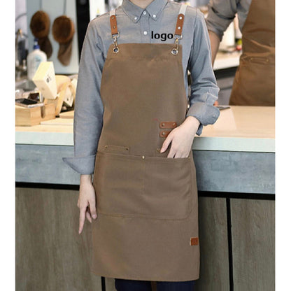 (READY STOCK)Cafe Barista Kitchen Premium Apron Unisex With Two Waist Pocket Adjustable Length Various Cols