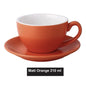 (Ready Stock)Coffee Espresso Latte Cup Ceramic Thick 210 ml  240ml 300ml with Saucer Multi Glossy Color Matt Colour