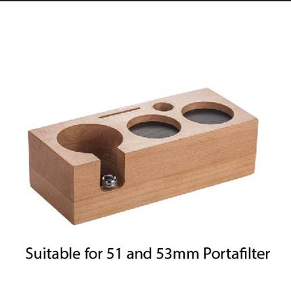 (Ready Stock)Coffee Wooden Tamper Holder ABS Plastic Tamping Stand 51mm 58mm Portafilter Tamper Distributor Solid Wood