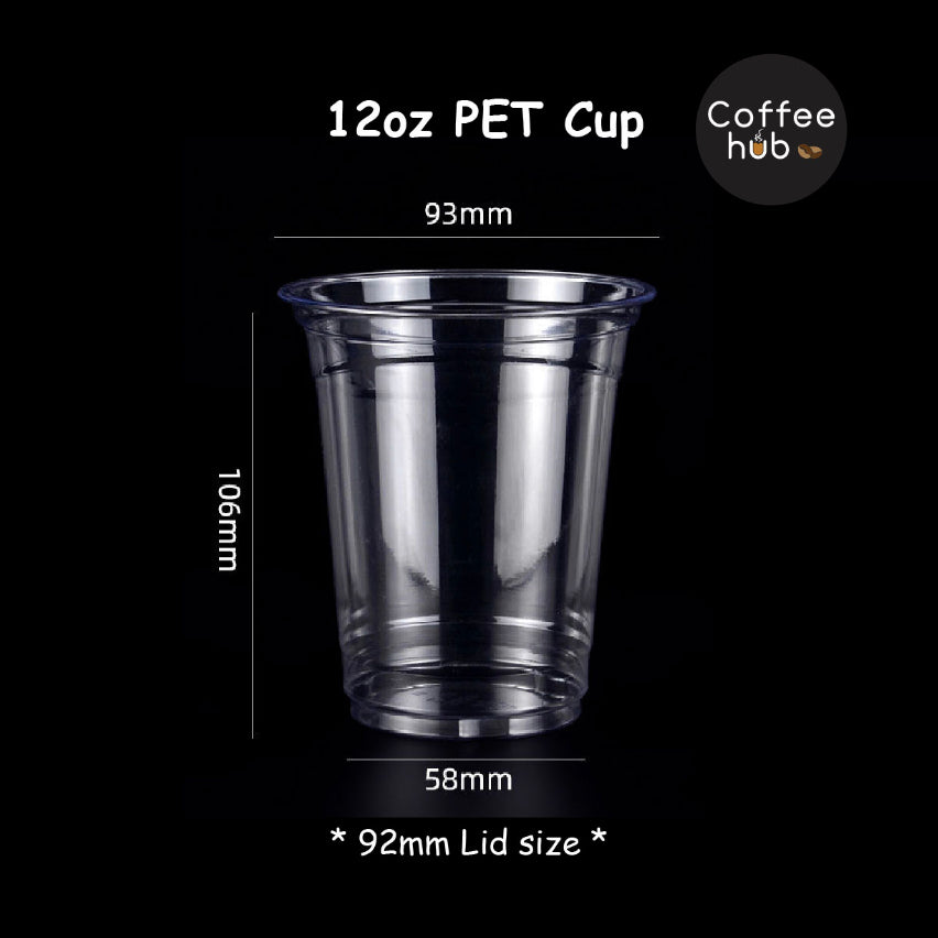 (Ready Stock)Coffee Latte Tea PET Cup Boba Bubble Milk Cup Disposable Take Away With Flat Dome Lid 12oz 16oz 20oz 24oz