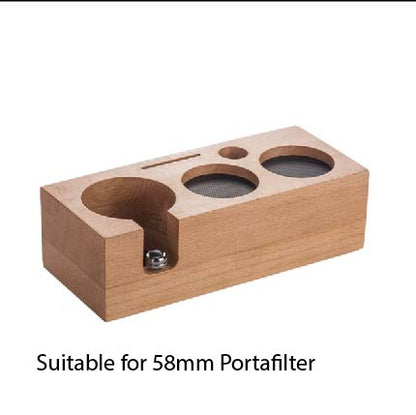 (Ready Stock)Coffee Wooden Tamper Holder ABS Plastic Tamping Stand 51mm 58mm Portafilter Tamper Distributor Solid Wood