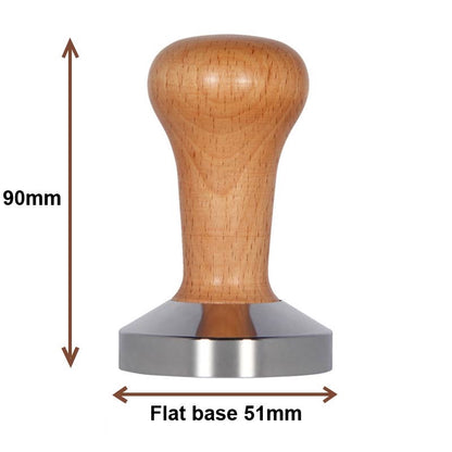 (Ready Stock) Espresso Coffee Tamper Wood Handle 51mm/53mm Breville/ 58mm Solid Steel Weight