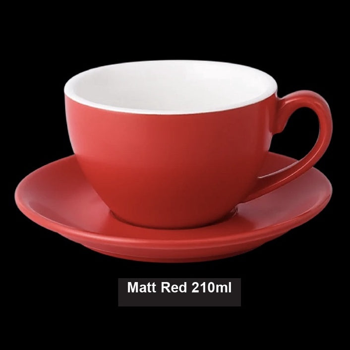 (Ready Stock)Coffee Espresso Latte Cup Ceramic Thick 210 ml  240ml 300ml with Saucer Multi Glossy Color Matt Colour