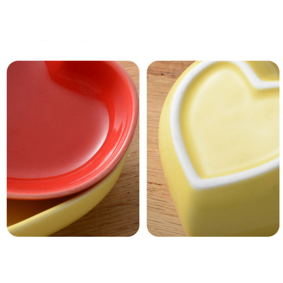 (Ready Stock)Cute Condiment Sauce Dish Mini Side Dish Dipping Bowl Snack Serving LOVE Shape