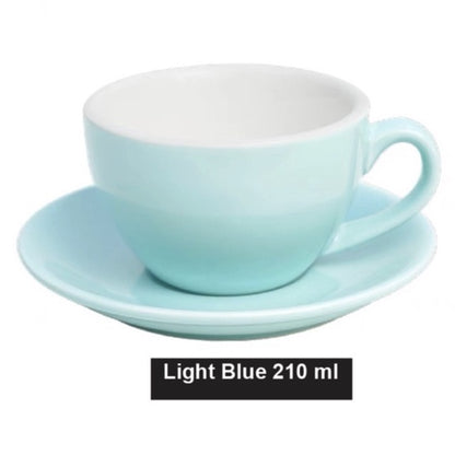 (Ready Stock)Coffee Espresso Latte Cup Ceramic Thick 210 ml  240ml 300ml with Saucer Multi Glossy Color Matt Colour