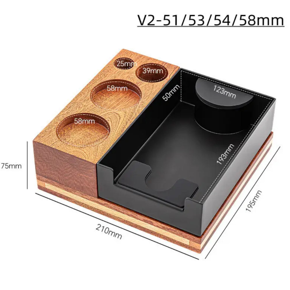 (Ready Stock)51/53/58mm Coffee Tamper Holder Espresso Knock Box Storage Base Station Mat