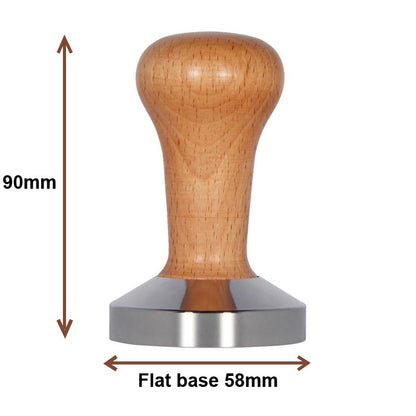 (Ready Stock) Espresso Coffee Tamper Wood Handle 51mm/53mm Breville/ 58mm Solid Steel Weight