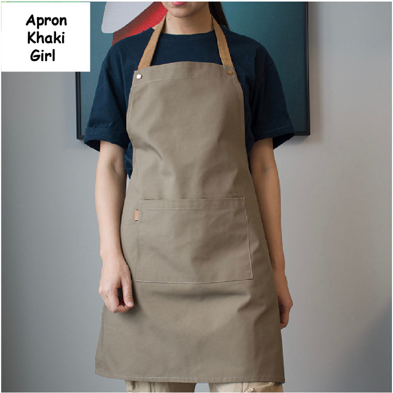 (READY STOCK)Cafe Barista Kitchen Premium Apron Unisex With Two Waist Pocket Adjustable Length Various Cols