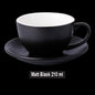 (Ready Stock)Coffee Espresso Latte Cup Ceramic Thick 210 ml  240ml 300ml with Saucer Multi Glossy Color Matt Colour