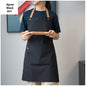 (READY STOCK)Cafe Barista Kitchen Premium Apron Unisex With Two Waist Pocket Adjustable Length Various Cols