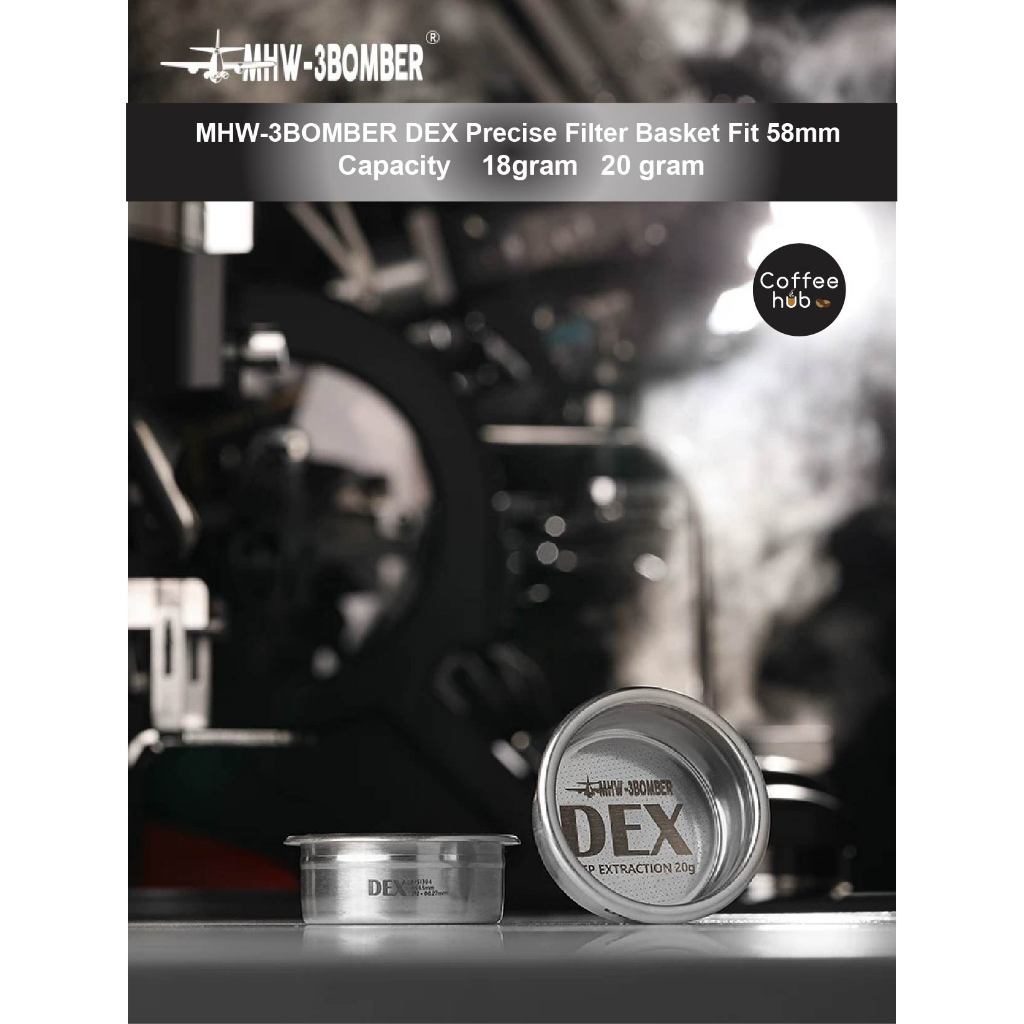 (Ready Stock)MHW-3Bomber DEX precise filter basket Stainless Steel Espresso Filter Baskets Fit 58mm Portafilter 18g 20g