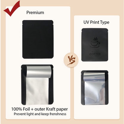 (READY STOCK)Premium Coffee Powder Packaging Drip Coffee Bag Sealed Aluminum Foil Storage Pouches 100pcs