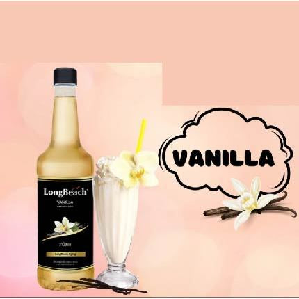 Ready Stock)LONGBEACH Premium Syrup Halal Vanilla Caramel Hazelnut Blue Lagoon 740ml