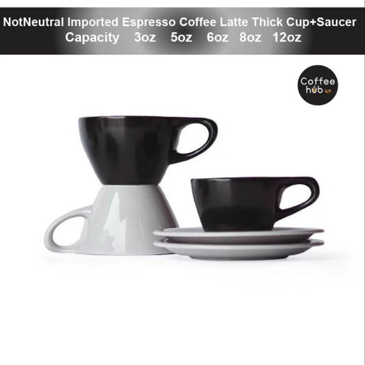 (Ready Stock)notNeutral LINO Espresso Latte Flat White Long Black Cup and Saucer Set Thick Quality