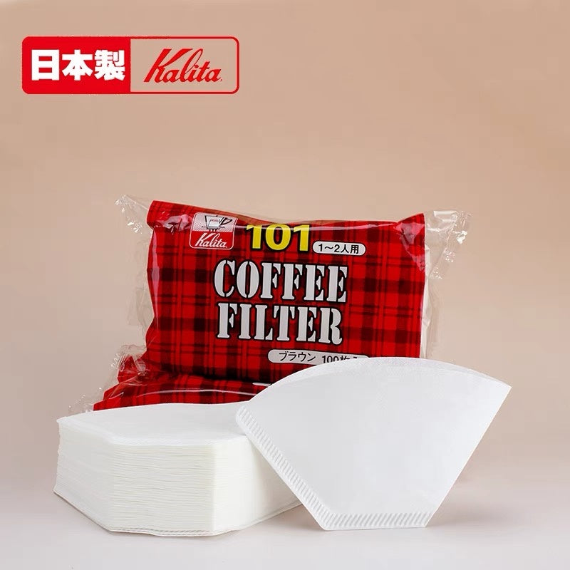 (Ready Stock)Original Japan Kalita 101 102 Fan Shaped Filter Paper Brown White Col NK101 NK102 100 Pieces