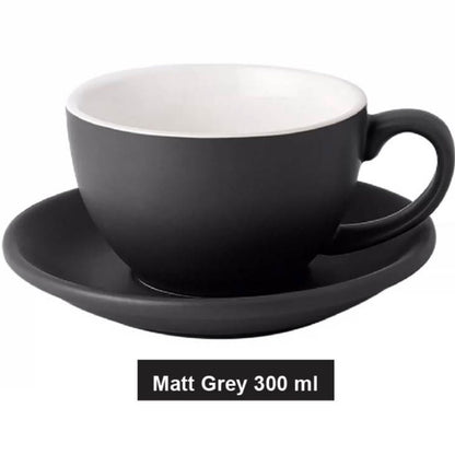 (Ready Stock)Coffee Espresso Latte Cup Ceramic Thick 210 ml  240ml 300ml with Saucer Multi Glossy Color Matt Colour