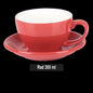 (Ready Stock)Coffee Espresso Latte Cup Ceramic Thick 210 ml  240ml 300ml with Saucer Multi Glossy Color Matt Colour