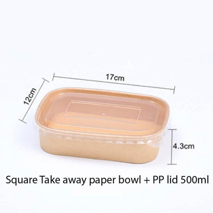 (Ready Stock)Disposable Take Away Kraft Cardboard Lunch Box Picnic Box Food Packaging  Various Sizes 50pcs