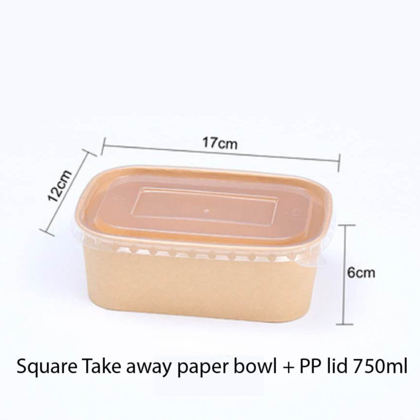 (Ready Stock)Disposable Take Away Kraft Cardboard Lunch Box Picnic Box Food Packaging  Various Sizes 50pcs