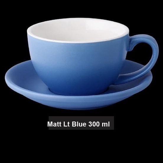 (Ready Stock)Coffee Espresso Latte Cup Ceramic Thick 210 ml  240ml 300ml with Saucer Multi Glossy Color Matt Colour