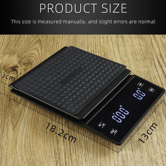 (Ready Stock)Coffee Espresso Kitchen Baking Digital Weighing Timer Tare Function Scale Accuracy 0.1 to 3000 gram BLK