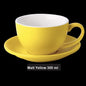 (Ready Stock)Coffee Espresso Latte Cup Ceramic Thick 210 ml  240ml 300ml with Saucer Multi Glossy Color Matt Colour