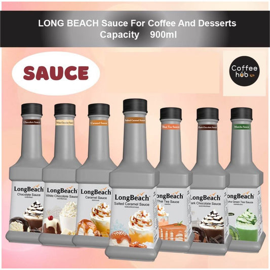 (Ready Stock)LONG BEACH Premium Sauce Halal Chocolate Caramel Matcha 900ml