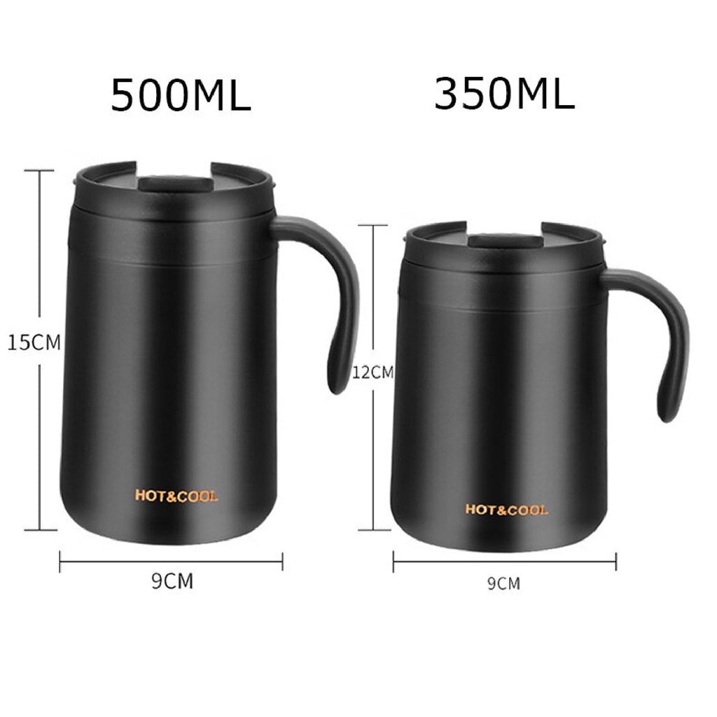 (Ready Stock)Coffee Espresso Tea Insulated Thermal Mug Tumbler 500ml Stainless Steel With Lid Multi Color