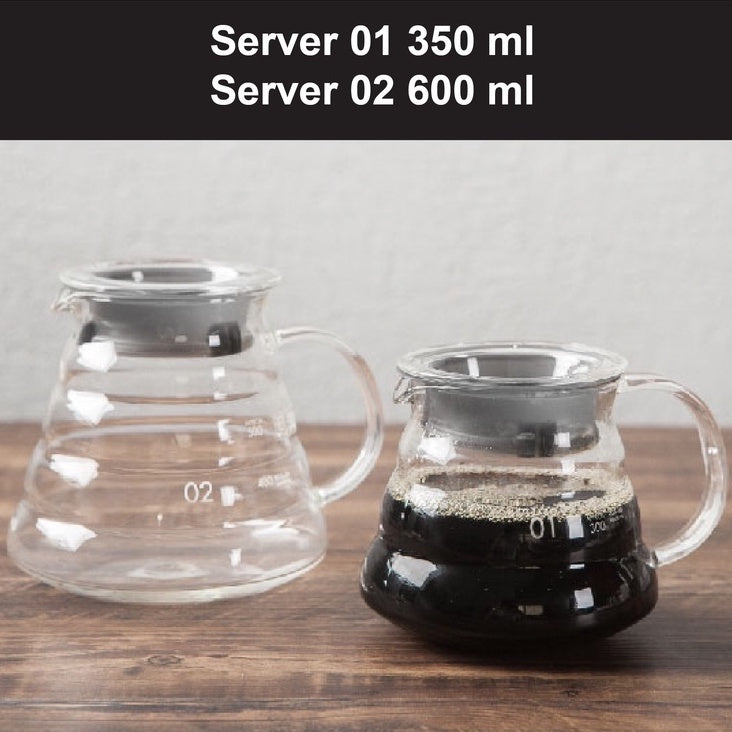 (Ready Stock)Coffee Hand Drip Glass Server High Borosilicate 350ml 400ml 600ml with Lid