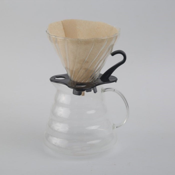 (Ready Stock)Coffee Hand Drip Glass Server High Borosilicate 350ml 400ml 600ml with Lid