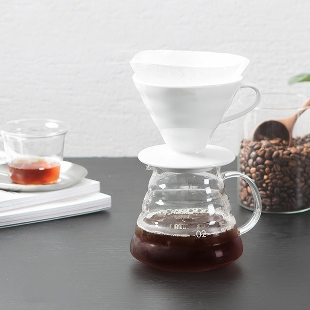 (Ready Stock)Coffee Hand Drip Glass Server High Borosilicate 350ml 400ml 600ml with Lid