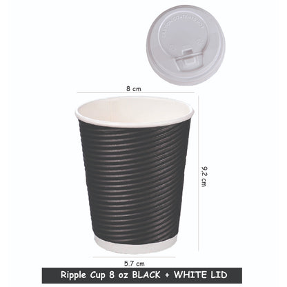 (READY STOCK)Ripple-Wall Take Away Paper Cup/Paper Hot Cup With Lid /Cawan Kertas Dengan Penutup 8oz 14oz