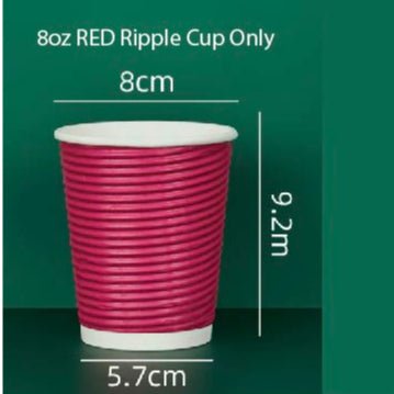 (READY STOCK)Ripple-Wall Take Away Paper Cup/Paper Hot Cup With Lid /Cawan Kertas Dengan Penutup 8oz 14oz