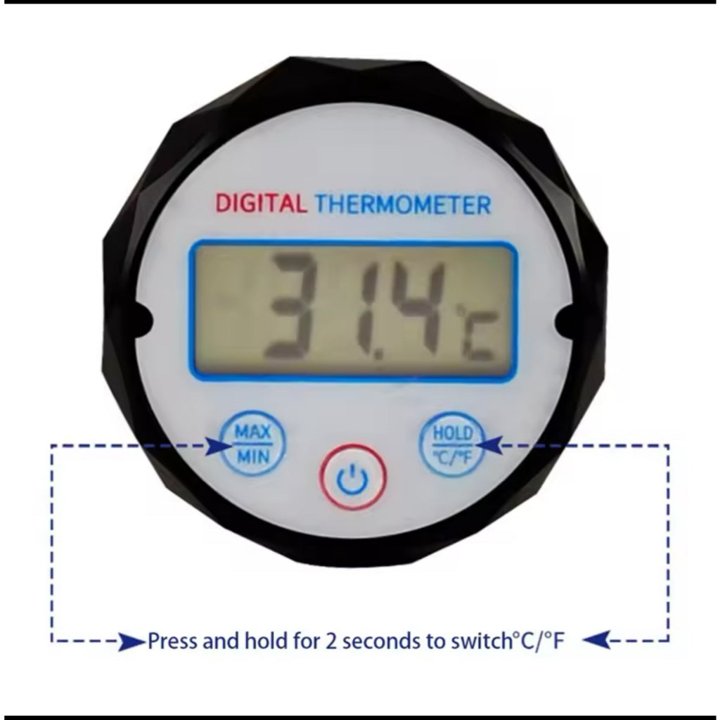 (Ready Stock) Espresso Stainless Steel Thermometer Digital Temperature Control Froth Milk Food