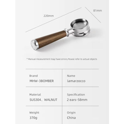 (Ready Stock)MHW-3BOMBER Naked Bottomless Portafilter For Delonghi 51mm Lamarzacco 58mm