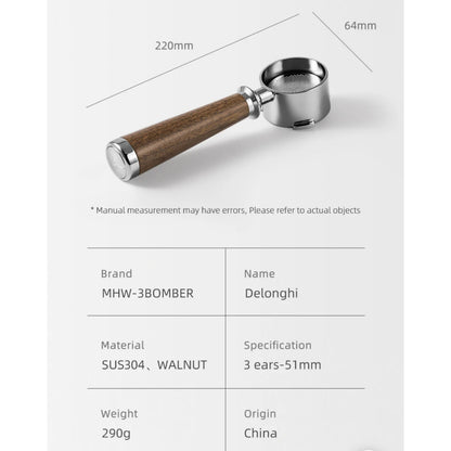 (Ready Stock)MHW-3BOMBER Naked Bottomless Portafilter For Delonghi 51mm Lamarzacco 58mm